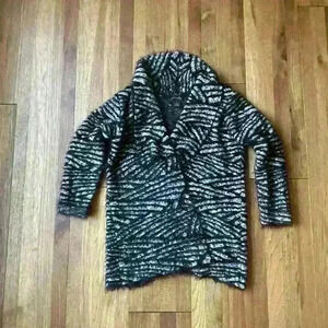 Mohair Style Black Blue‎ Cardigan Sz S Cozy Soft Academia Gothcore Whimsigoth